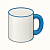 Кружка с цветным ободком и ручкой
